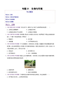 2025年中考生物真题分类汇编：专题01 生物与环境（全国通用）（第02期）（原卷版）