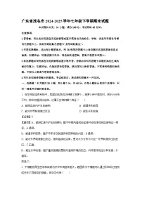 广东省茂名市2024-2025学年七年级下学期期末生物试卷（解析版）