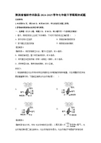 陕西省榆林市米脂县2024-2025学年七年级下学期期末生物试题（解析版）