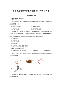 河南省南阳市桐柏县方树泉中学2024-2025学年八年级上学期9月月考生物试题