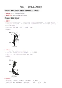 八年级上册生物常考点图表学案