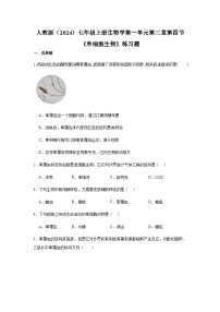 生物七年级上册（2024）单细胞生物同步练习题