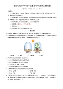 七年级生物期末模拟卷【测试范围：人教版2024下册全部内容】（考试版）-A4