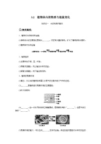 初中生物人教版（2024）七年级下册（2024）植物体内的物质与能量变化优秀导学案