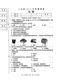 辽宁省辽阳市多校2025-2026学年八年级上学期10月联考生物试题（月考）
