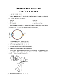 2025~2026学年河南省南阳市镇平县八年级（上）10月月考生物试题（学生版）