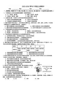 广东省肇庆市第一中学2025-2026学年八年级上学期期中考试生物试题