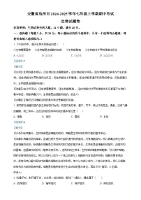 安徽省池州市2七年级上学期期中生物试题（解析版）-A4