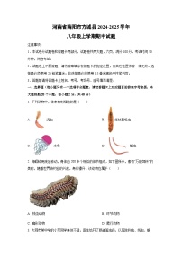 河南省南阳市方城县2024-2025学年八年级上学期期中生物试卷（学生版）