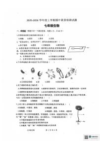 广东省江门市培英初级中学2025-2026学年七年级上学期11月期中生物试题