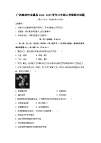 2024--2025学年广西桂林市永福县八年级上学期期中生物试题（学生版）