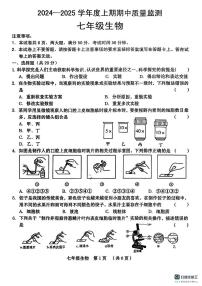 山东省枣庄市滕州市北辛中学2024-2025学年七年级上学期生物期中试卷