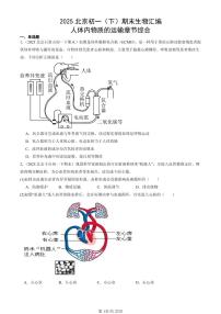 2025北京初一（下）期末生物汇编：人体内物质的运输章节综合