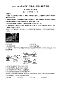 山东省德州市武城县2025-2026学年七年级上学期期中 生物学试题
