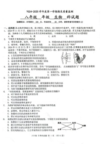 海南省省直辖县级行政单位琼中黎族苗族自治县2024-2025学年八年级上学期1月期末生物试题