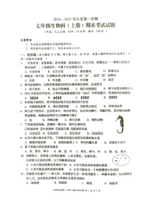 海南省文昌市202-2025学年七年级上学期期末考试生物试题