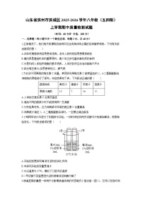 山东省滨州市滨城区2025-2026学年八年级（五四制）上学期期中质量检测生物试卷（学生版）