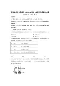 河南省新乡市辉县市2025-2026学年七年级上学期期中生物试卷（学生版）