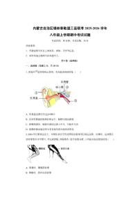 内蒙古自治区锡林郭勒盟三县联考2025-2026学年八年级上学期期中考试生物试卷（学生版）