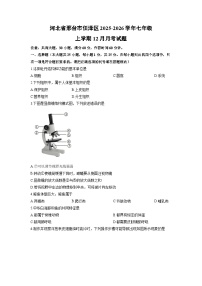 河北省邢台市任泽区2025-2026学年七年级上学期12月月考生物试卷（学生版）