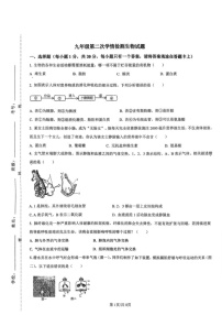 山东省菏泽市郓城县2025-2026学年九年级上学期12月月考生物试题