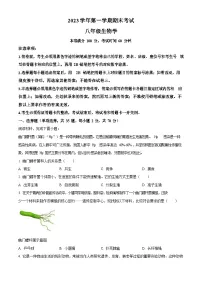 天河区2023-2024学年八年级上学期期末生物试题（含答案）