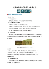2026年中考一轮生物专题复习讲义：专题09植物体内的物质与能量变化