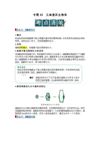 2026年中考一轮生物专题复习讲义：专题03 从细胞到生物体