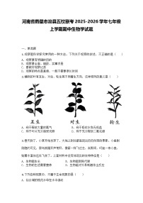 河南省鹤壁市浚县五校联考2025-2026学年七年级上学期期中生物学试题