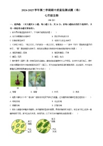 甘肃省平凉市2024-2025学年七年级下学期期中生物试题-A4