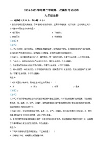 2025年甘肃省武威市凉州区西营镇九年级中考一模生物试题（解析版）-A4