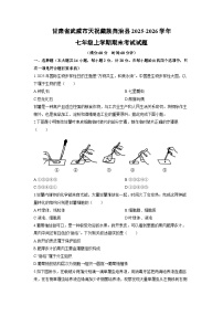 2025-2026学年甘肃省武威市天祝藏族自治县七年级上学期期末考试生物试卷（学生版）