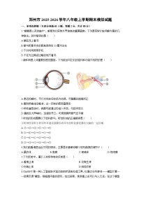 2025-2026学年河南省郑州市八年级上学期期末模拟生物试卷（学生版）