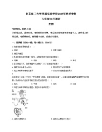 北京理工大学附属实验学校2025_2026学年八年级上学期10月月考生物试题（文字版，含答案）