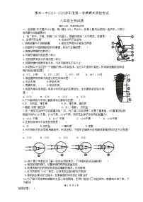 广东省揭阳市惠来县第一中学2024-2025学年八年级上学期1月期末生物试题-A4
