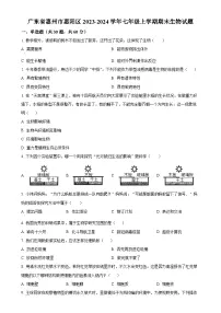 广东省惠州市惠阳区七年级上学期期末生物试题（原卷版）-A4