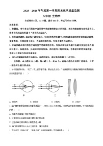 广东省汕尾市城区2025-2026学年八年级上学期期末生物学试题（有解析）