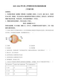 山东省临沂市兰山区2025-2026学年八年级上学期期末生物学试题（试卷+解析）