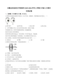 2025-2026学年安徽省安庆市岳西县部分学校联考八年级上学期2月期末生物学试题（含答案）