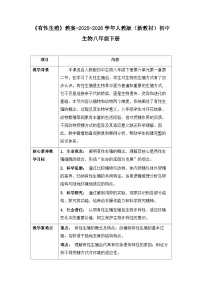 人教版（2024）八年级下册（2024）第二节 有性生殖教案