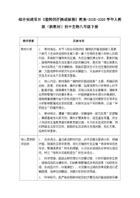 初中生物人教版（2024）八年级下册（2024）综合实践项目 植物的扦插或嫁接教案