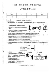 2025-2026学年河南省开封市通许县八年级上学期期末考试生物试卷（含答案）