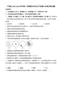 山东德州市平原县2025-2026学年第一学期期末学业水平检测七年级生物试题（试卷+解析）