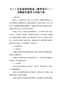 初中生物苏教版（2024）七年级下册（2024）生态系统的构成教案设计
