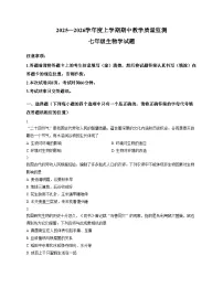 山东省泰安市肥城市2025_2026学年七年级上学期11月期中考试生物试题（文字版，含答案）