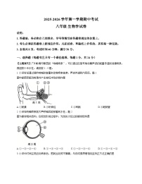 广东省深圳市深圳中学2025_2026学年八年级上学期期中生物试卷（文字版，含答案）