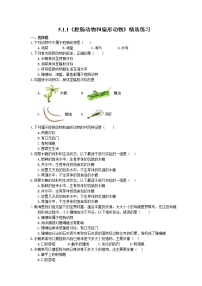 初中生物人教版 (新课标)八年级上册第一节   腔肠动物和扁形动物精品课后作业题