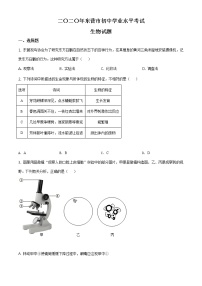 山东省东营市2020年中考生物试题（原卷版＋解析版）