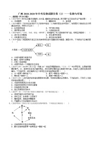 广西2018-2020年中考生物试题分类（2）——生物与环境(含解析)