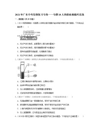 2021年广东中考生物复习专练——专题10人体的血液循环系统